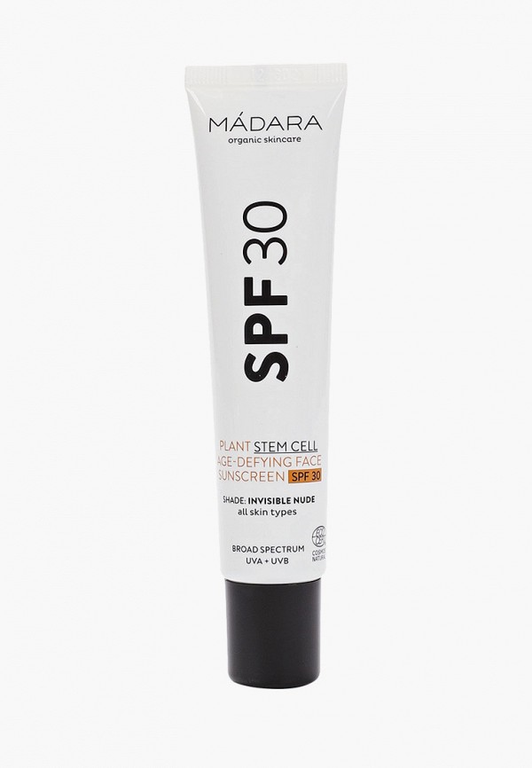 

Крем для лица Madara, Прозрачный, SPF30 Антивозрастной солнцезащитный крем дла лица с растительными стволовыми клетками, 40 мл