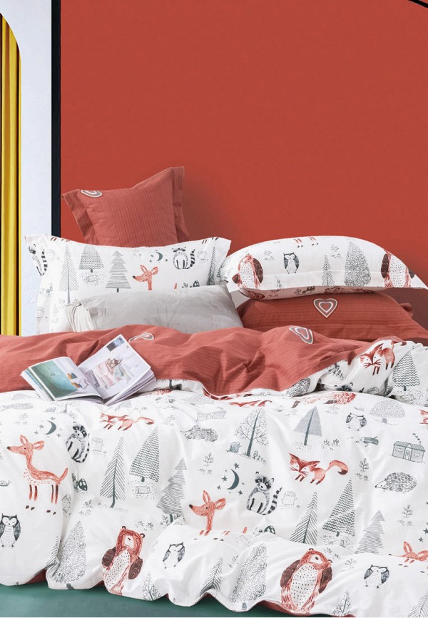 

Постельное белье Евро Bellehome, Белый, Мишкин Лес