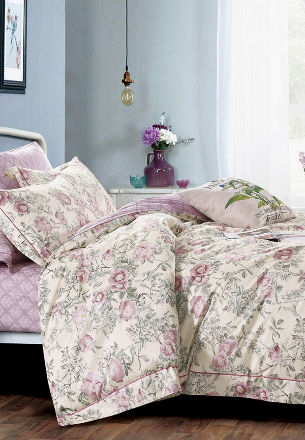 

Постельное белье Евро Bellehome, Бежевый, Розария
