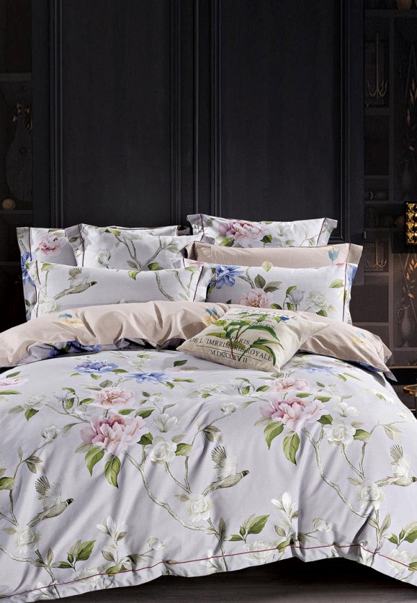 

Постельное белье Евро Bellehome, Серый, Милена