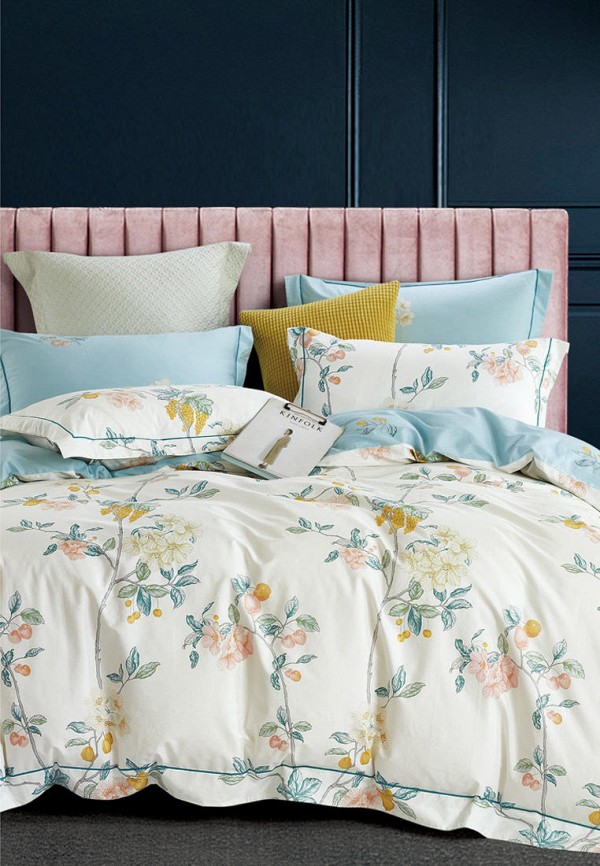 

Постельное белье Евро Bellehome, Белый, Сангрия