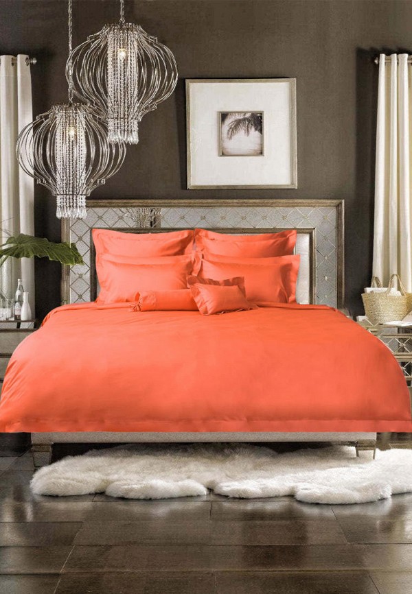 

Постельное белье Евро Bellehome, Коралловый, Стефания
