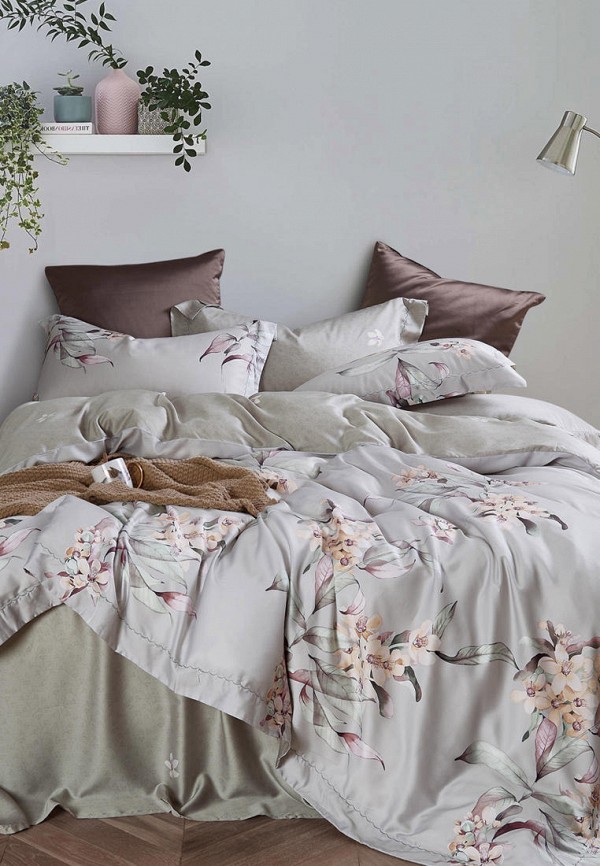 

Постельное белье Евро Bellehome, Серый, Киото