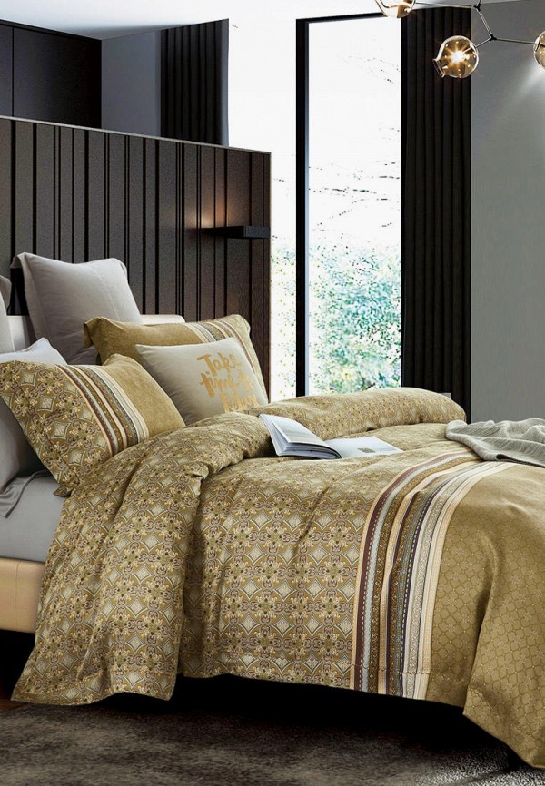 

Постельное белье Евро Bellehome, Золотой, Беверли