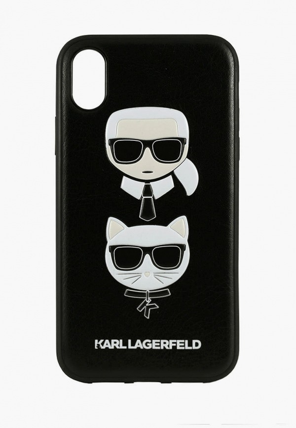 

Чехол для iPhone Karl Lagerfeld, Черный, XR, PU Leather Karl and Choupette Hard