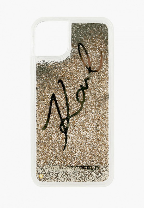 

Чехол для iPhone Karl Lagerfeld, Золотой, Liquid glitter Karl signature Hard
