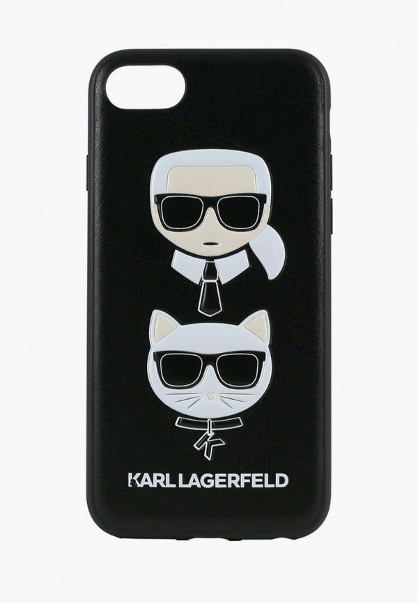 

Чехол для iPhone Karl Lagerfeld, Черный, Embossed Karl and Choupette Hard PU