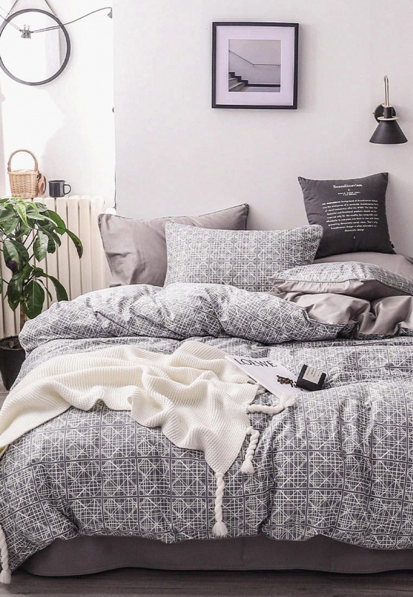 

Постельное белье Семейное Bellehome, Серый, Вудсток
