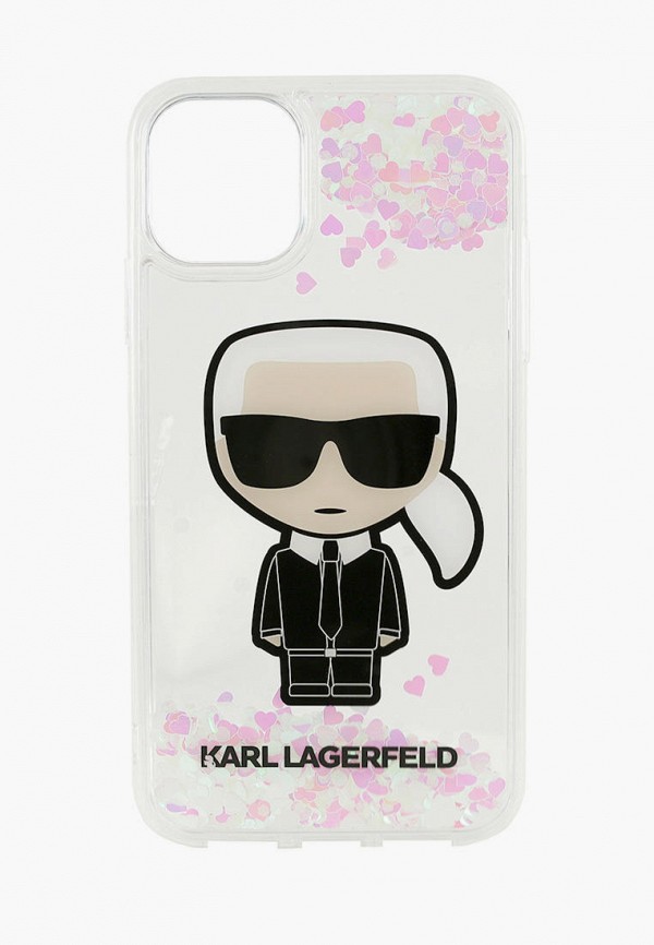 

Чехол для iPhone Karl Lagerfeld, Прозрачный, 11 Pro Max Liquid glitter Karl Iconik Hard Transp (glow in the dark)