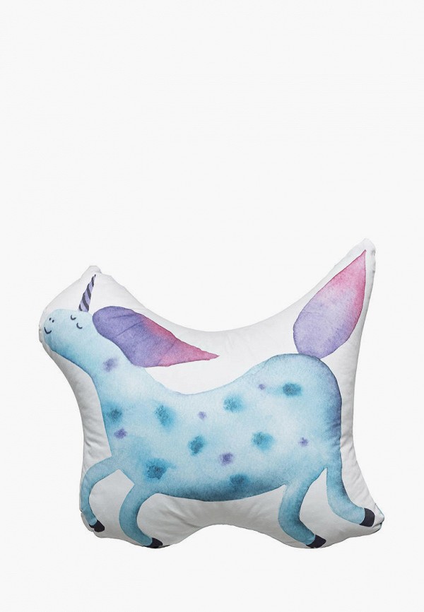 

Подушка декоративная Happy Spaces, Голубой, Единорожек