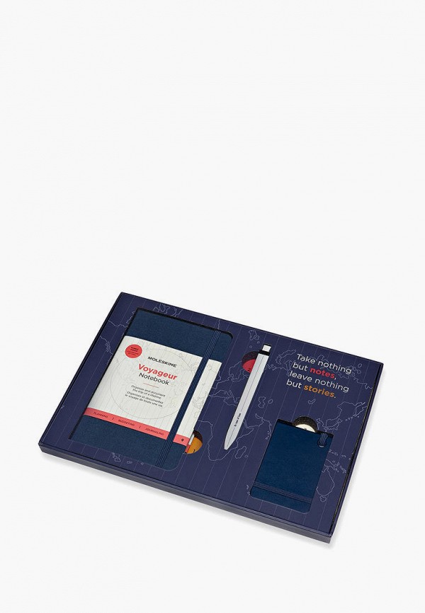 

Набор Moleskine, Синий, Voyageur (Блокнот + Ручка + Багажная бирка)