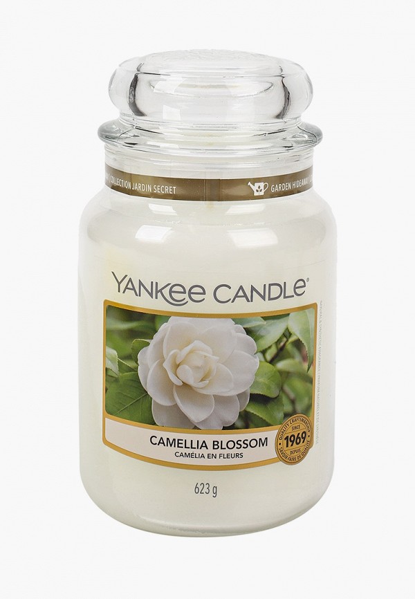 Свеча ароматическая Yankee Candle, Белый, в стеклянной банке, Цветущая камелия, 623 г