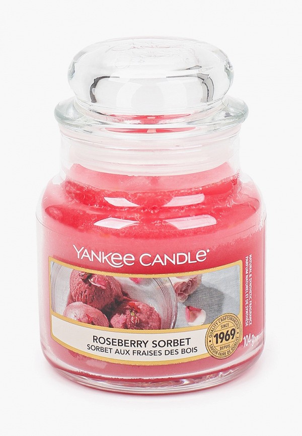 

Свеча ароматическая Yankee Candle, Красный, в стеклянной банке, Земляничный сорбет, 104 г, 25-45 часов
