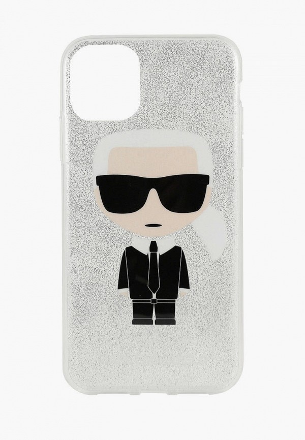 

Чехол для iPhone Karl Lagerfeld, Серебряный, 11 Pro, TPU collection Karl Iconik Hard Glitter Silver