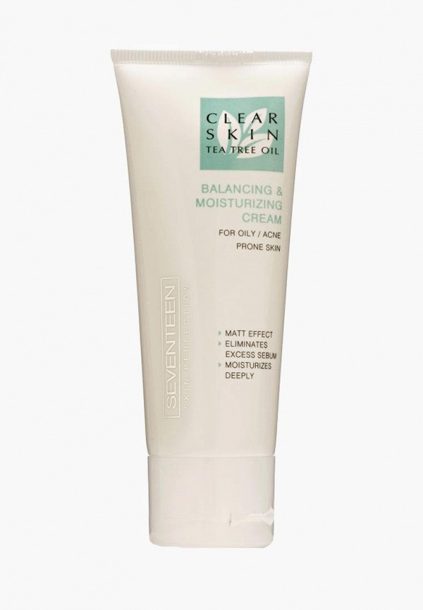 

Крем для лица Seventeen, Белый, увлажняющий CLEAR SKIN BALANCING/MOISTURIZING CREAM для жирной кожи с маслом чайного дерева, 75 мл