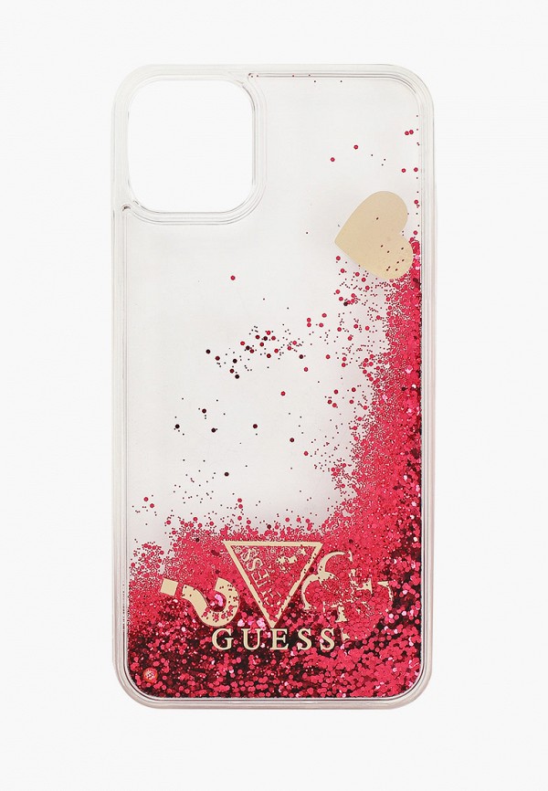 

Чехол для iPhone Guess, Красный, 11 Pro Max, Liquid Glitter Hard Hearts Raspberry