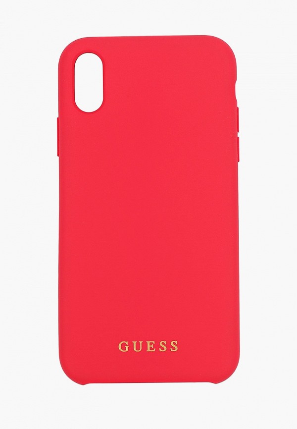 

Чехол для телефона Guess, Красный, XR, Silicone collection Gold logo Hard Red