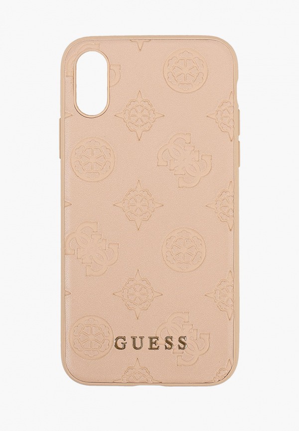 

Чехол для iPhone Guess, Розовый, X / XS, 4G Peony Debossed Hard PU Light pink