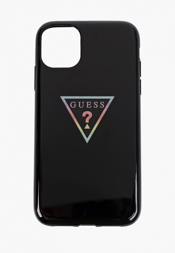 

Чехол для телефона Guess, Черный, 11, Iridescent glitter Triangle logo Hard PC/TPU Black