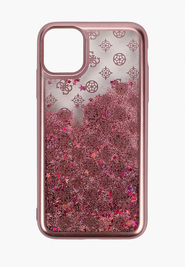 

Чехол для телефона Guess, Розовый, 11, Liquid glitter 4G Peony Hard Pink