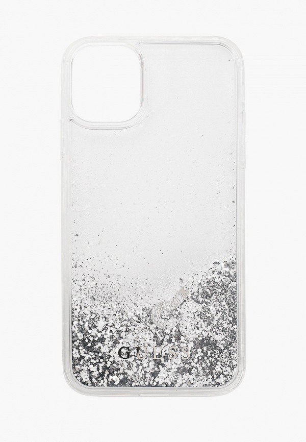 

Чехол для iPhone Guess, Серебряный, 11, Liquid Glitter Hard Hearts Silver