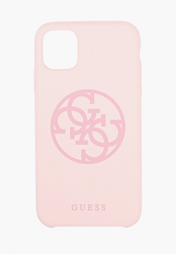 

Чехол для iPhone Guess, Розовый, 11, Silicone collection 4G logo Hard Light pink
