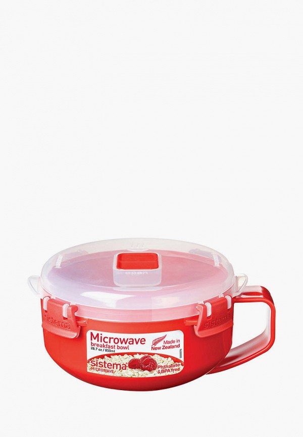 

Контейнер для хранения продуктов Sistema, Красный, для завтрака MICROWAVE, 850 мл