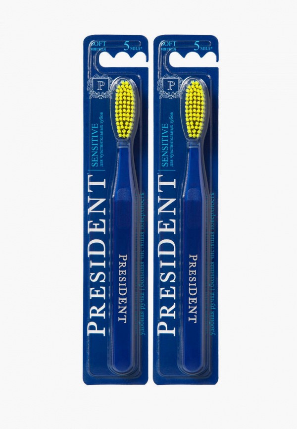 

Комплект зубных щеток President, Белый, Sensitive 5 мил (2 штуки в наборе)