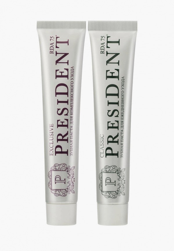 

Комплект зубных паст President, Белый, Classic и Exclusive 75 мл (2 штуки по 75 мл)