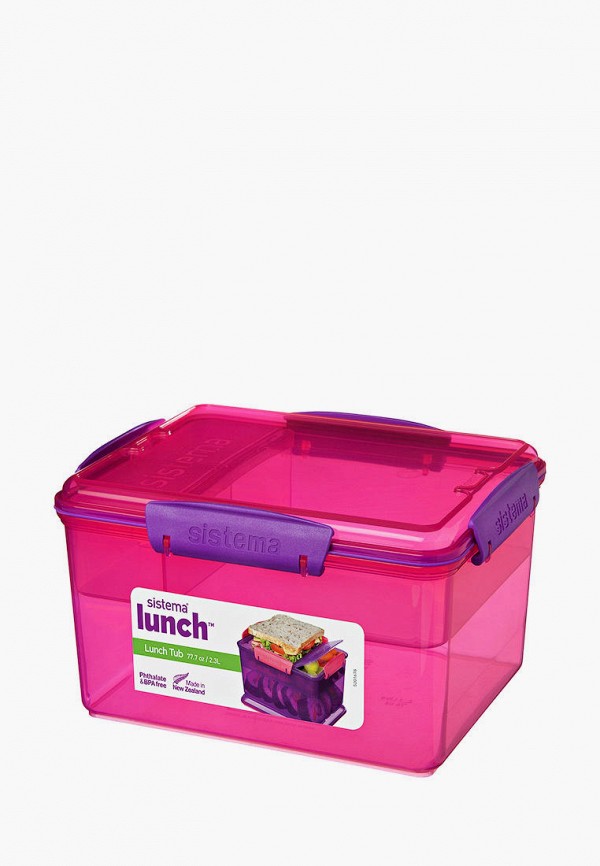 

Ланчбокс Sistema, Красный, двухуровневый с разделителями Lunch, 2,3 л