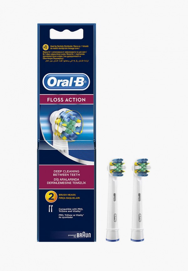 

Комплект насадок для зубной щетки Oral B, Белый, Oral-B Floss Action EB 25-2 (2 шт).