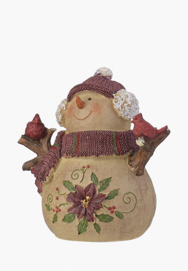 

Фигурка декоративная Decogallery, Бежевый, Декоративный снеговик