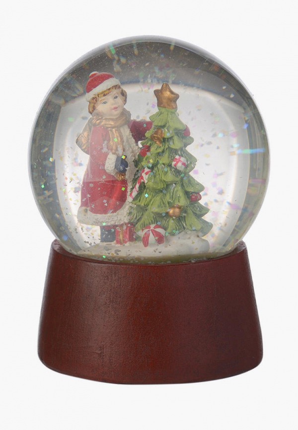 

Фигурка декоративная Decogallery, Разноцветный, Новогодний шар с Дедом Морозом