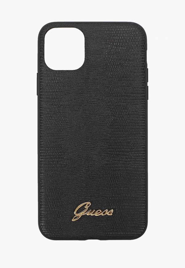 

Чехол для iPhone Guess, Черный, 11 Pro Max, Animal Lizard with metal logo PU Black