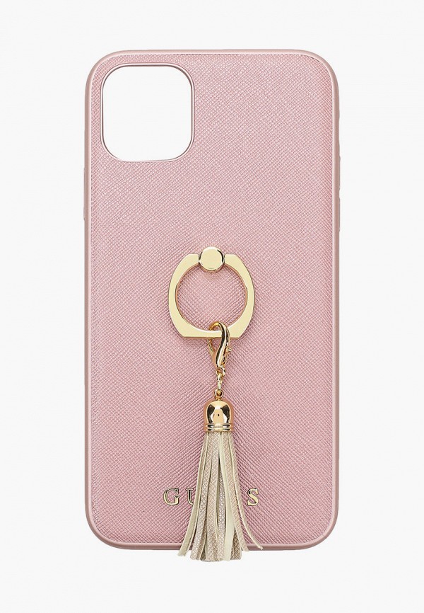 

Чехол для iPhone Guess, Розовый, 11 Pro Max, Saffiano PU + Ring Pink