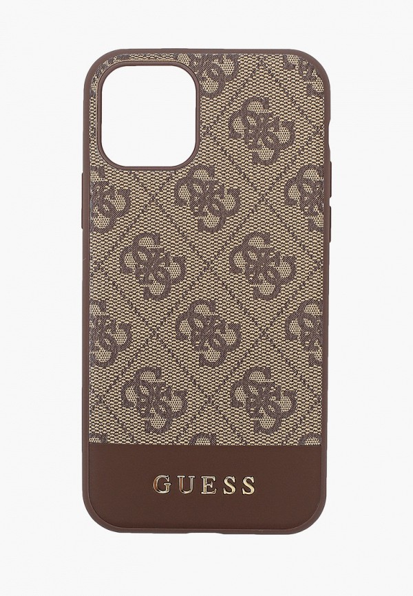

Чехол для iPhone Guess, Коричневый, 11 Pro, 4G PU Stripe Metal logo Brown