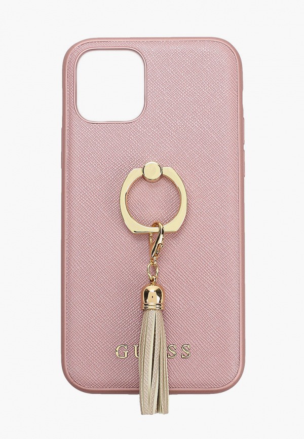 

Чехол для iPhone Guess, Розовый, 11 Pro, Saffiano PU + Ring Pink