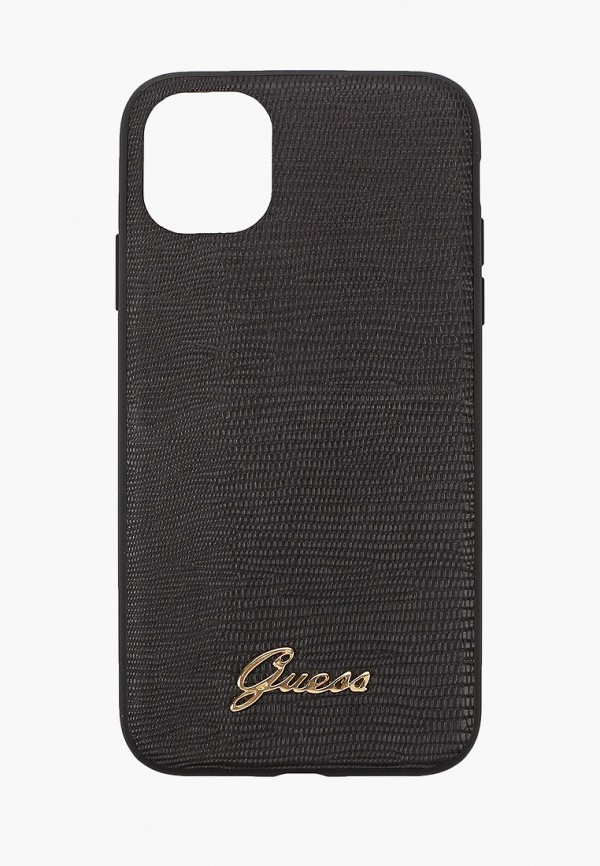 

Чехол для iPhone Guess, Черный, 11, Animal Lizard with metal logo PU Black