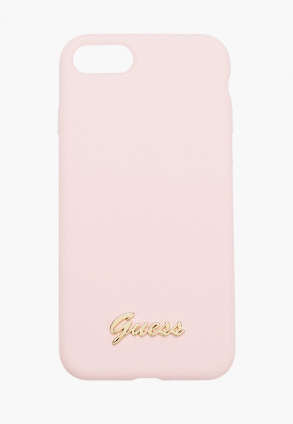 

Чехол для iPhone Guess, Розовый, 7 / 8 / SE 2020, Silicone collection Gold metal logo Pink