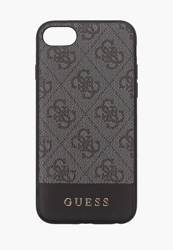 

Чехол для iPhone Guess, Серый, 7 / 8 / SE 2020, чехол 4G PU Stripe Metal logo Grey