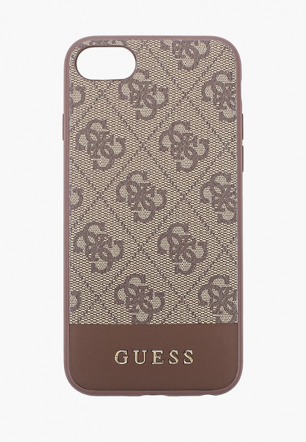 

Чехол для iPhone Guess, Коричневый, 7/8/SE, 4G PU Stripe Metal logo Brown