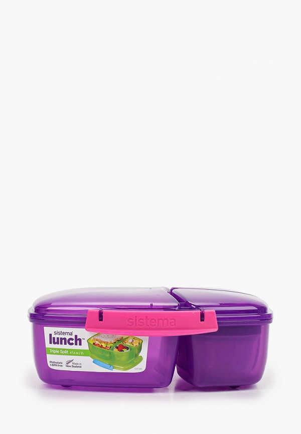 

Ланчбокс Sistema, Фиолетовый, трехсекционный с баночкой Lunch, 2л
