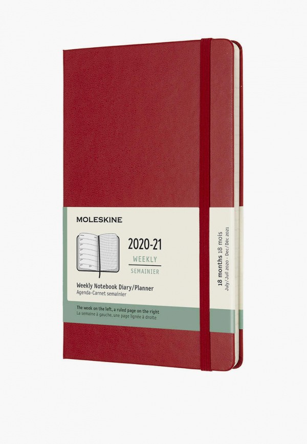 

Еженедельник Moleskine, Красный, 2020-2021 Classic Scarlet