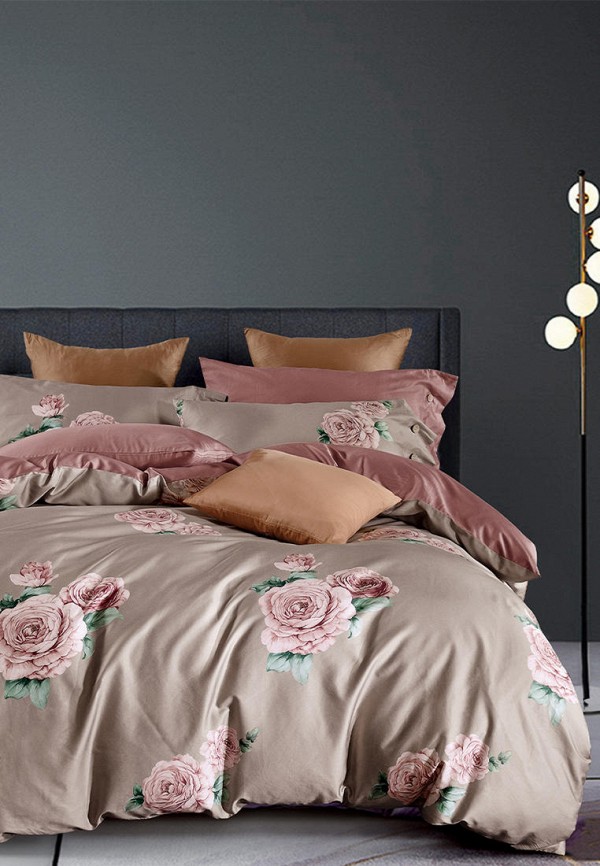 

Постельное белье Евро Bellehome, Бежевый, Нежная Роза