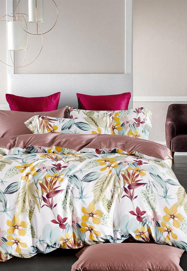 

Постельное белье Евро Bellehome, Белый, Эсмеральда