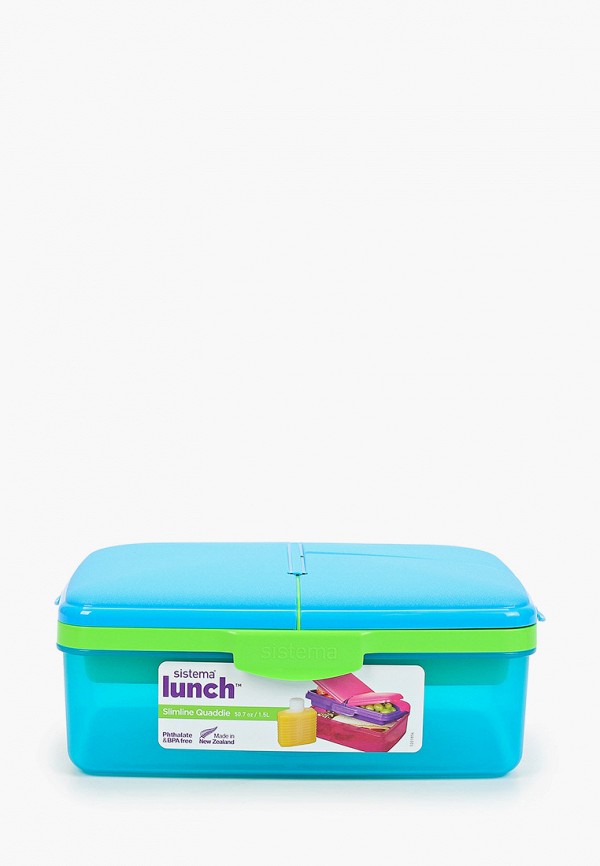 

Ланчбокс Sistema, Голубой, 4-х секционный с бутылкой, 1,5 л