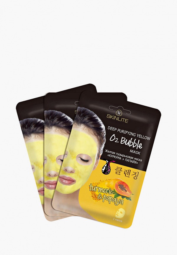 

Набор масок для лица Skinlite, Желтый, «КУРКУМА+ПАПАЙЯ», 3 х 20 г