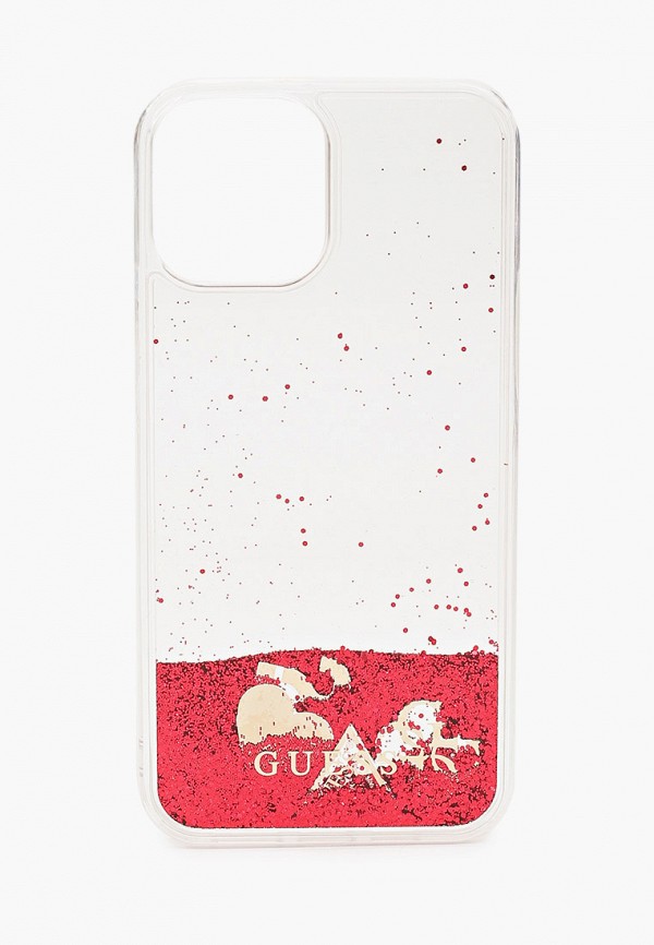 

Чехол для iPhone Guess, Прозрачный, 12 Pro Max (6.7), Liquid Glitter Charms Raspberry