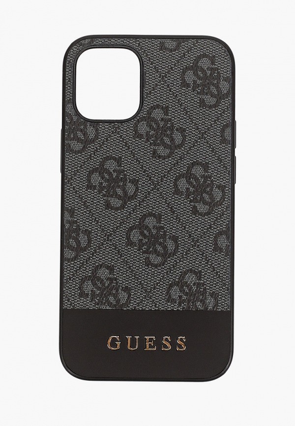 

Чехол для iPhone Guess, Серый, 12 mini (5.4), PU 4G Stripe Metal logo Grey