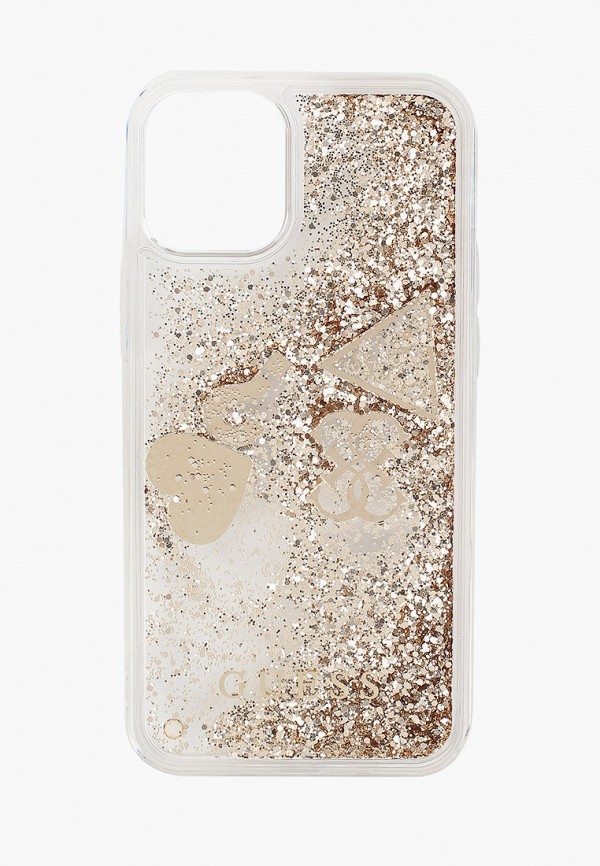

Чехол для iPhone Guess, Золотой, 12 mini (5.4), Liquid Glitter Charms Gold
